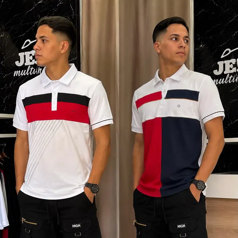 Camiseta Polo Tricolor